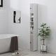 image 6 of kleankin Slim Bathroom Cabinet, Toilet Roll Storage w/ Shelves, Light Grey | Grey | White | 180H x 20W x 20D cm