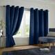 image 1 of Velvet Look Eyelet Ring Top Blackout Curtains - 117cm x 137cm - Navy