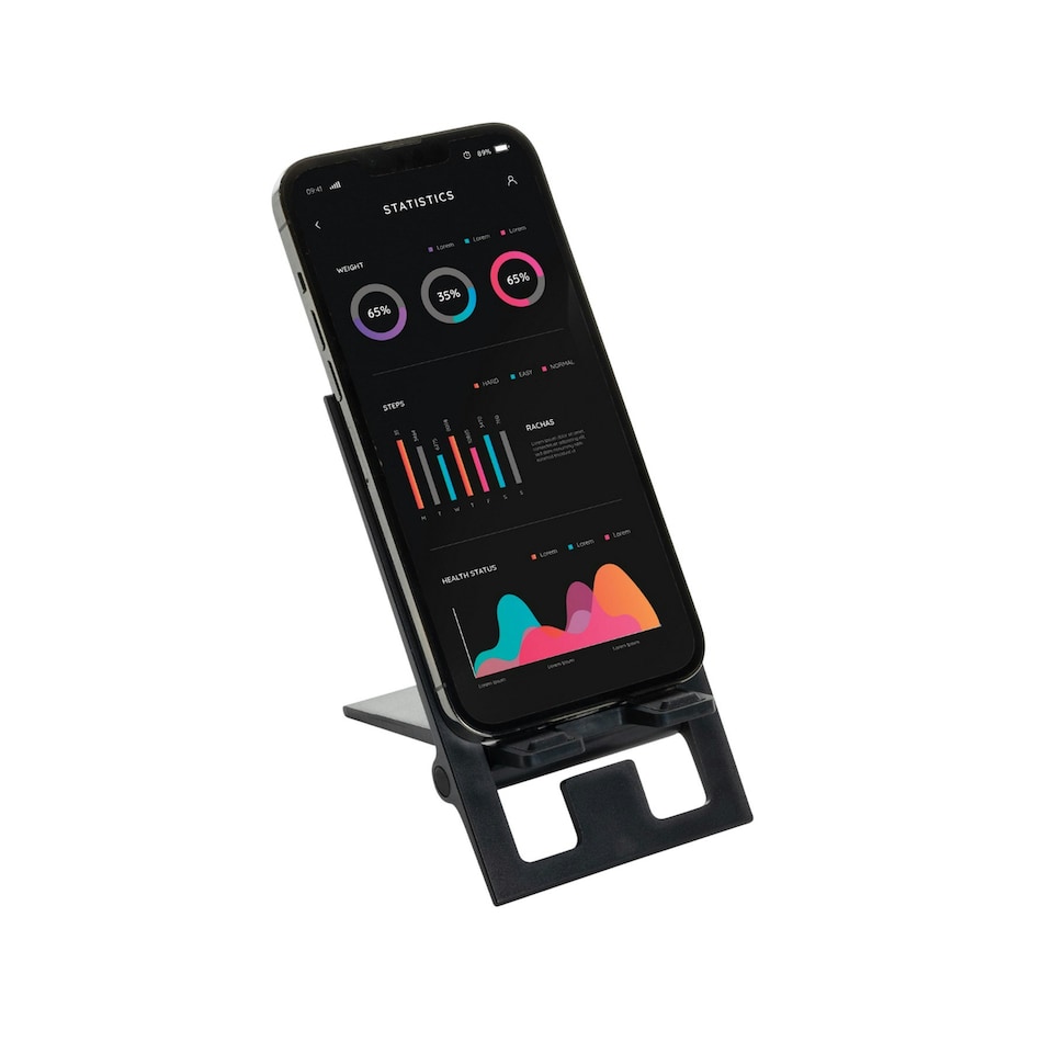 image 1 of XD Collection Recycled Plastic Foldable Mobile Phone Stand - Black - One Size