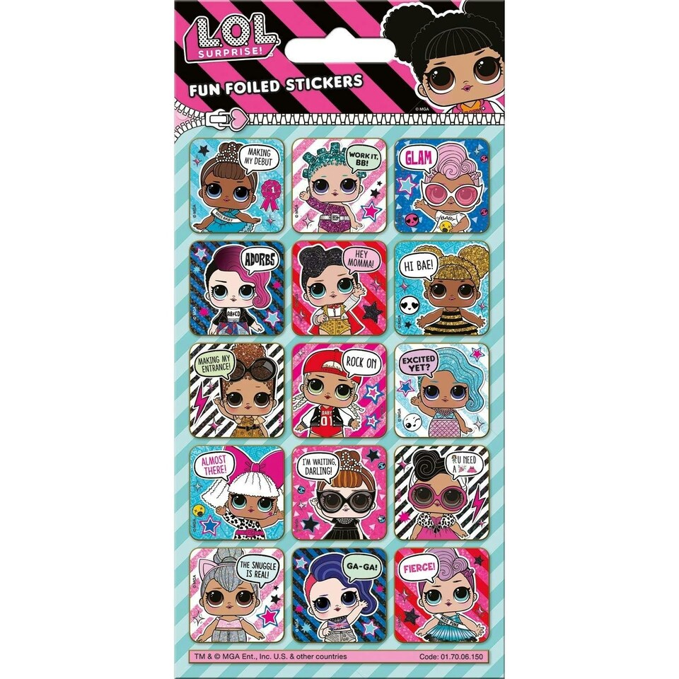 LOL Surprise Reusable Glitter Sparkle Reward Stickers - Multicoloured - One Size