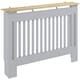 image 1 of HOMCOM Radiator Cover Painted Slatted MDF Cabinet Lined Grill 112x19x81cm