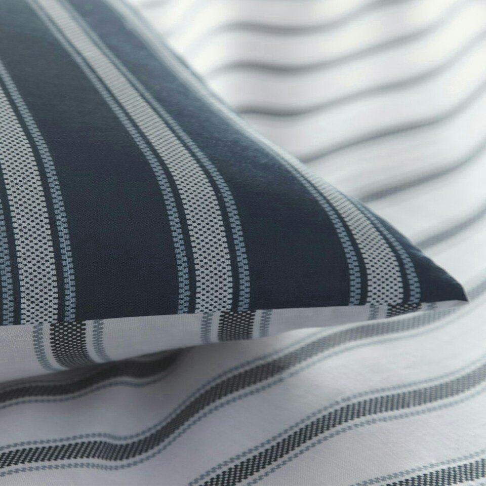 image 1 of Harvard Stripe Print Duvet Cover Set - King - Blue
