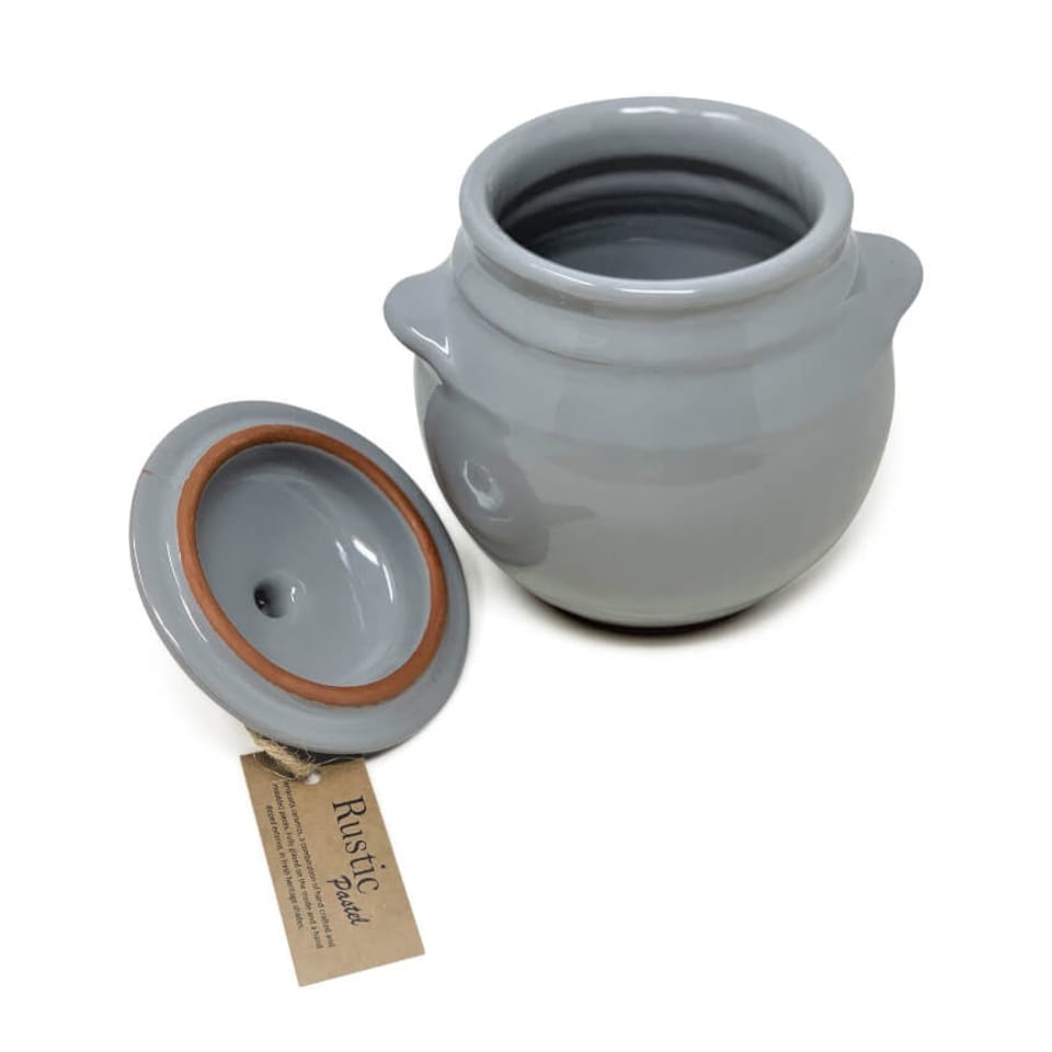 image 1 of Verano Spanish Ceramics Rustic Pastel Storage Jar - 15cm Grey Set of 3