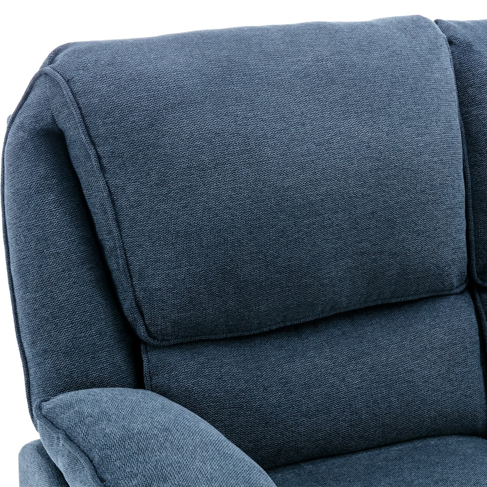 image 1 of Sydney 3 Seater Fabric Manual Recliner Sofa with Drinks Console (Blue)