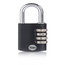 YALE ALUMINIUM COMBINATION PADLOCK 38MM BLACK