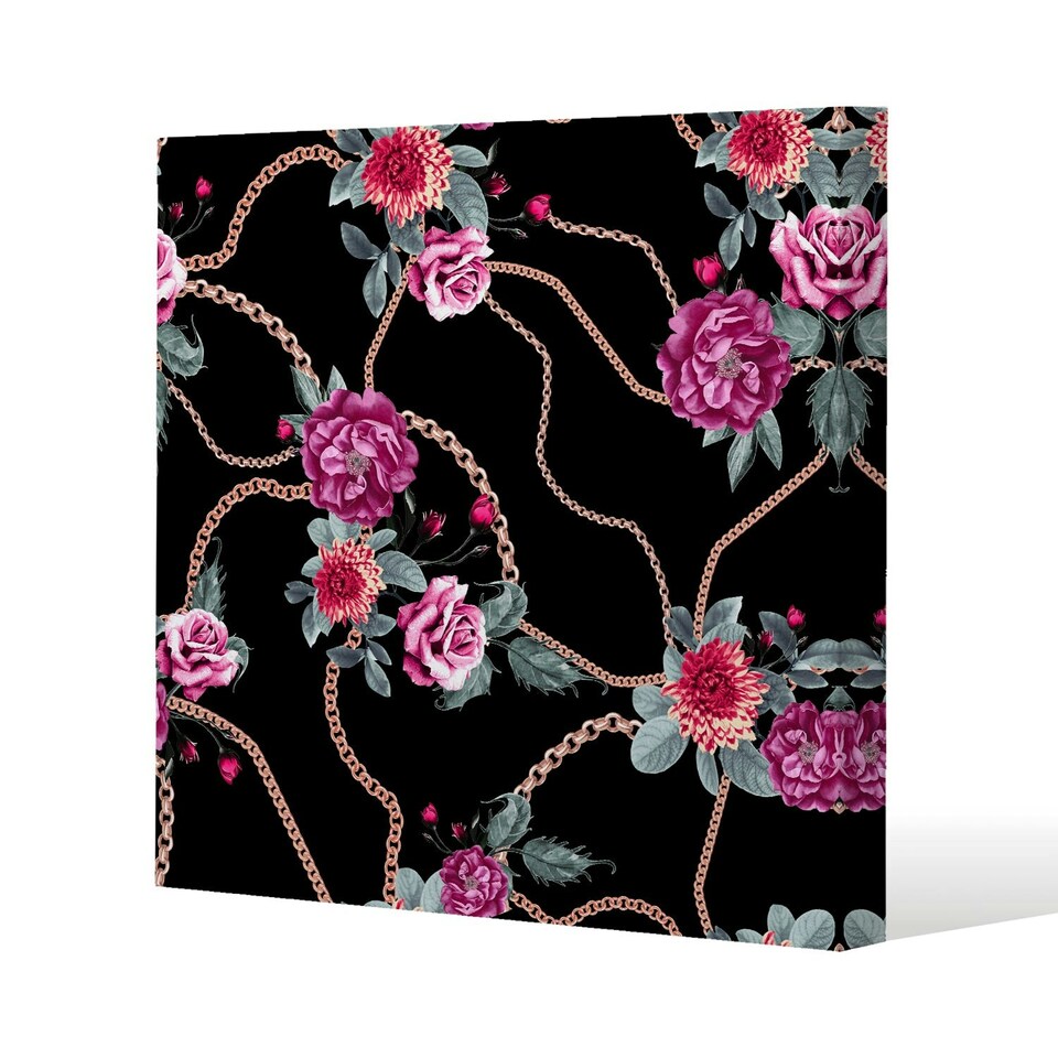 image 1 of Chain and flowers pattern (Canvas Print) 46 x 46 x 4cm