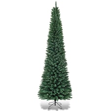 COSTWAY 7Ft Slim Pencil Artificial Christmas Tree Home Decor w/Solid Metal Legs Green