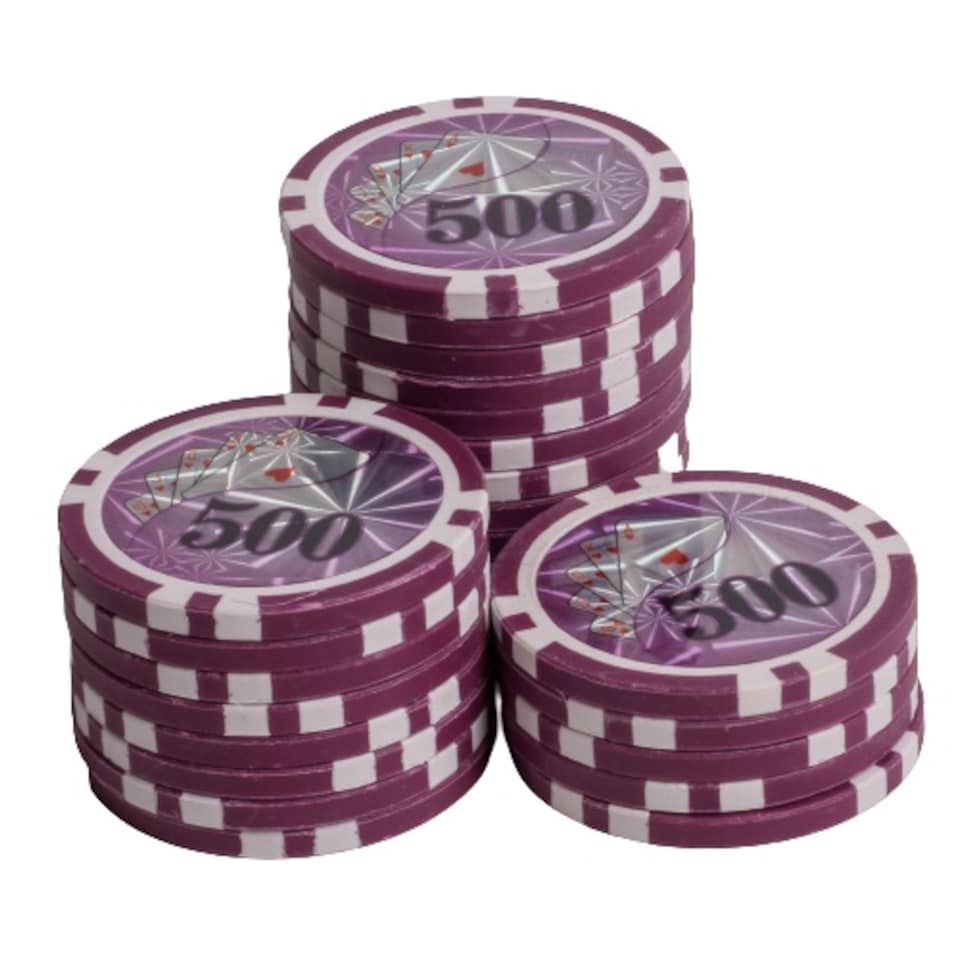 image 1 of Traditional 13.5G Poker Chips - Pack of 25 - Various Denominations | Purple