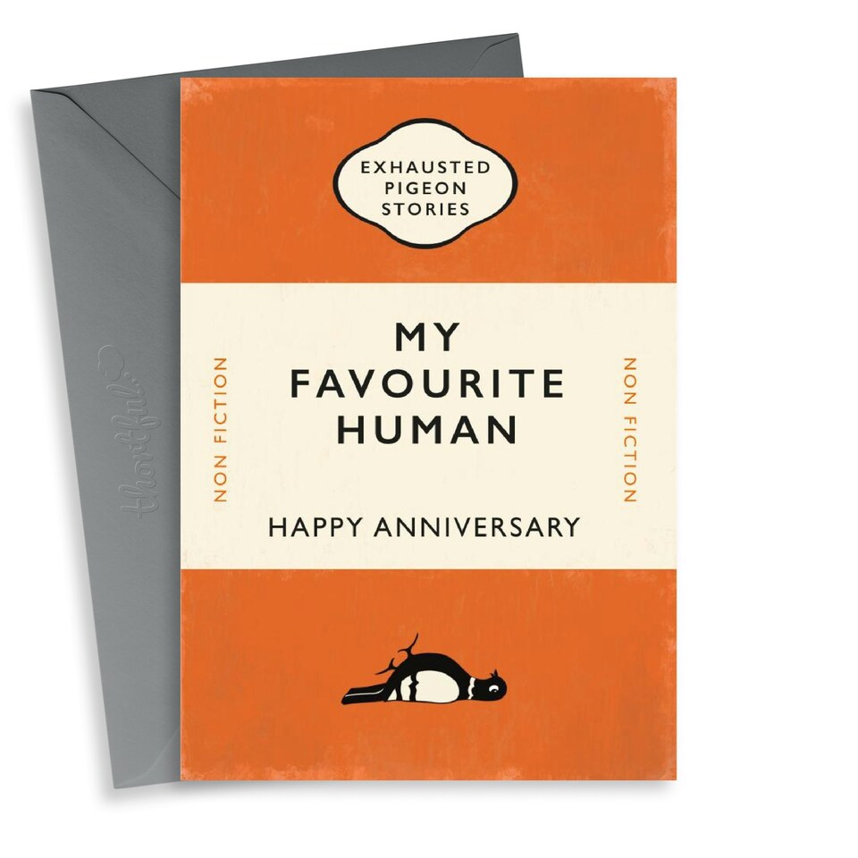 image 1 of Cute Favourite Human Book Anniversary Card