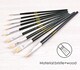 image 2 of Pack of 9 Assorted Size Wooden Handle Bristle Hair Artist Paint Brush Set