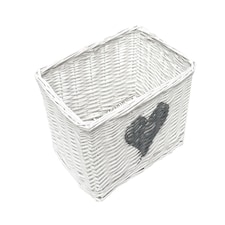 Heart Full Wicker Willow Wedding Xmas Hamper Storage Basket Small 25 x 14 x 14 cm | White | White