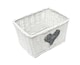 image 1 of Heart Full Wicker Willow Wedding Xmas Hamper Storage Basket Small 25 x 14 x 14 cm | White | White