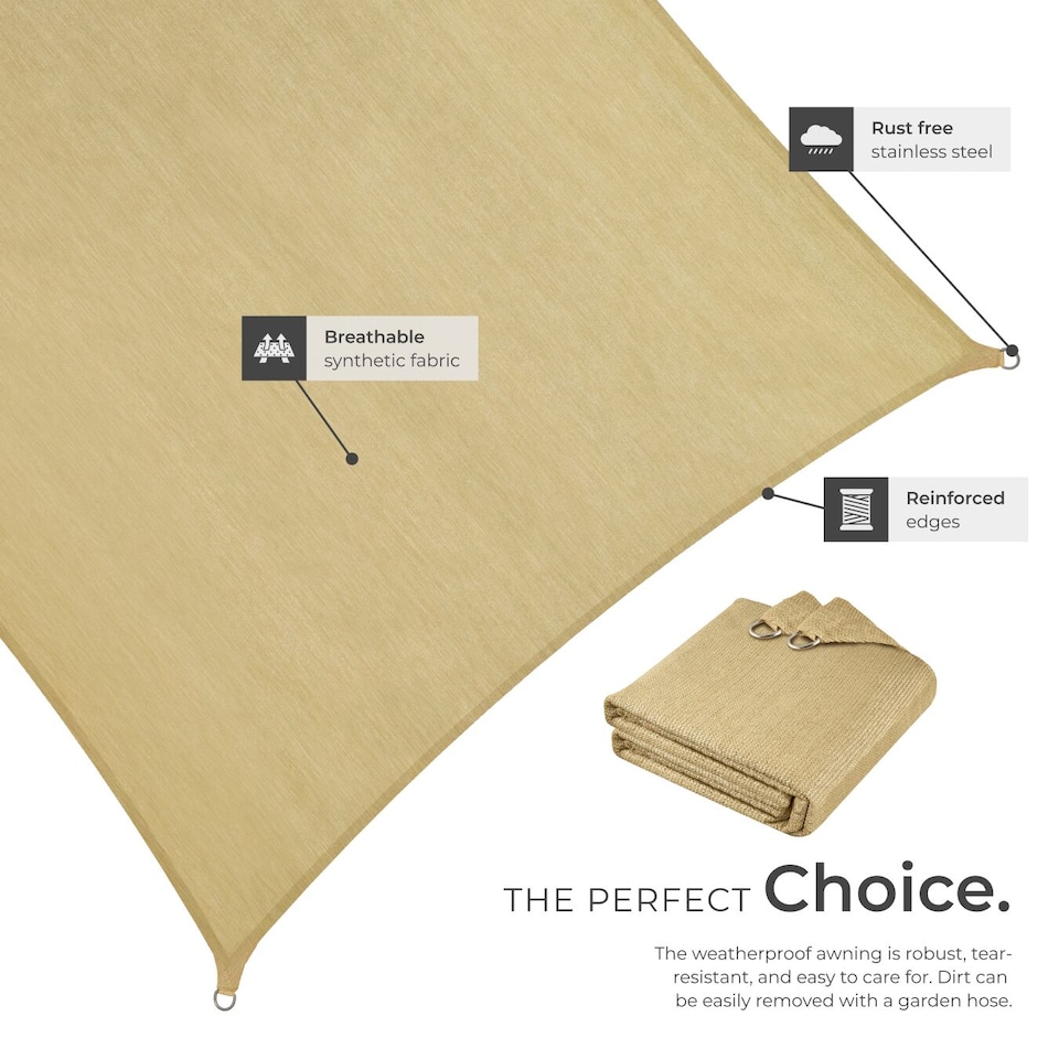 image 1 of Sun Sail Sonny, UV Protected, Water-Resistant and Anti-Tear | Cream | sand | 2 x 4 m | 1