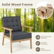 image 5 of COSTWAY Upholstered Accent Sofa Chair Armchair Grey Grey