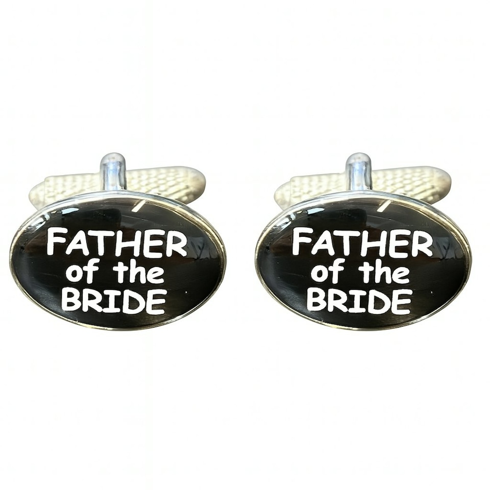 image 1 of Father of the Bride Cufflinks - Onyx Art CK54 Wedding Gift