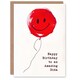 image 1 of An Amazing Dida Simple Smiley Face Red Birthday Card