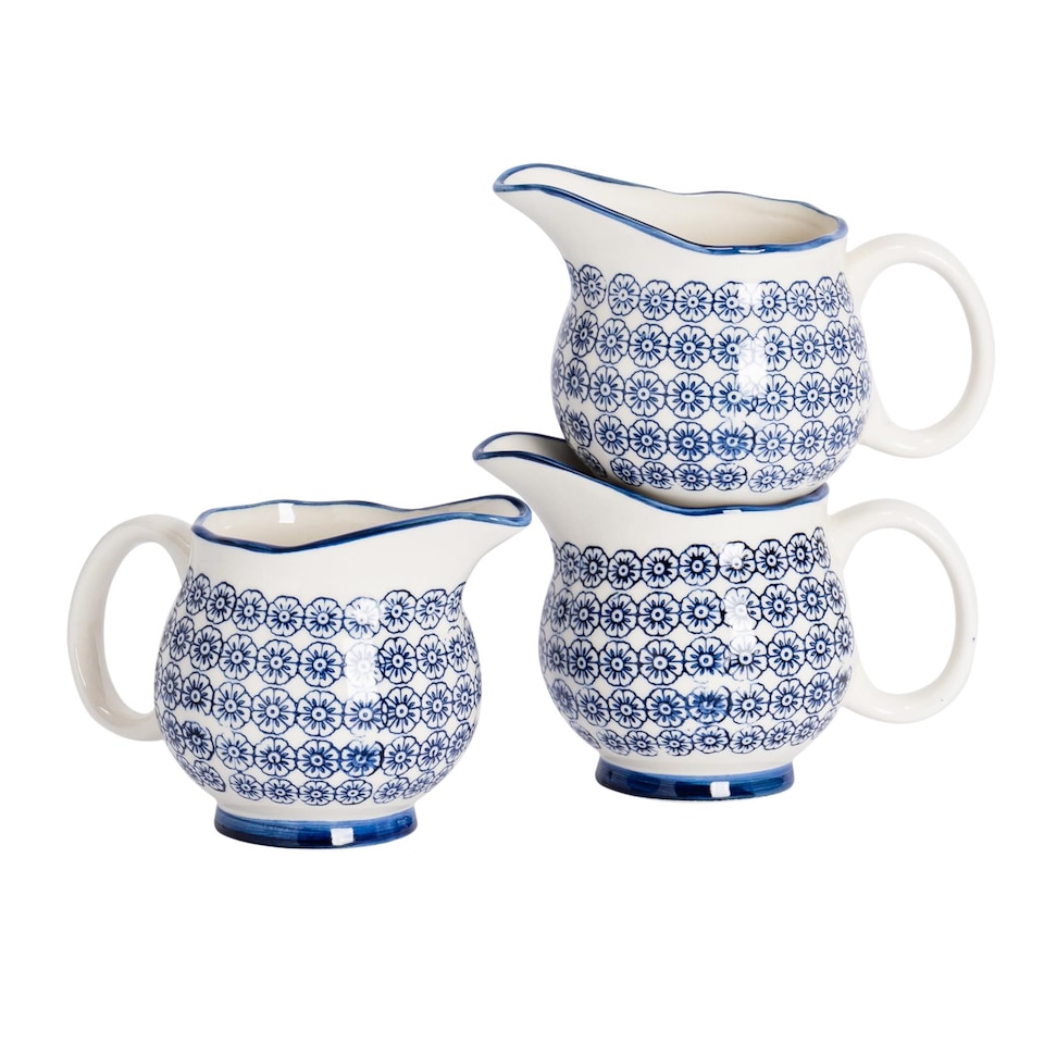 image 1 of Nicola Spring Hand-Printed Olive Oil Pourer Bottle - 500ml - Navy