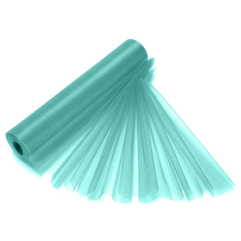 image 1 of Snow Sheer Organza Roll Glitter Sashes - 25m x 29cm