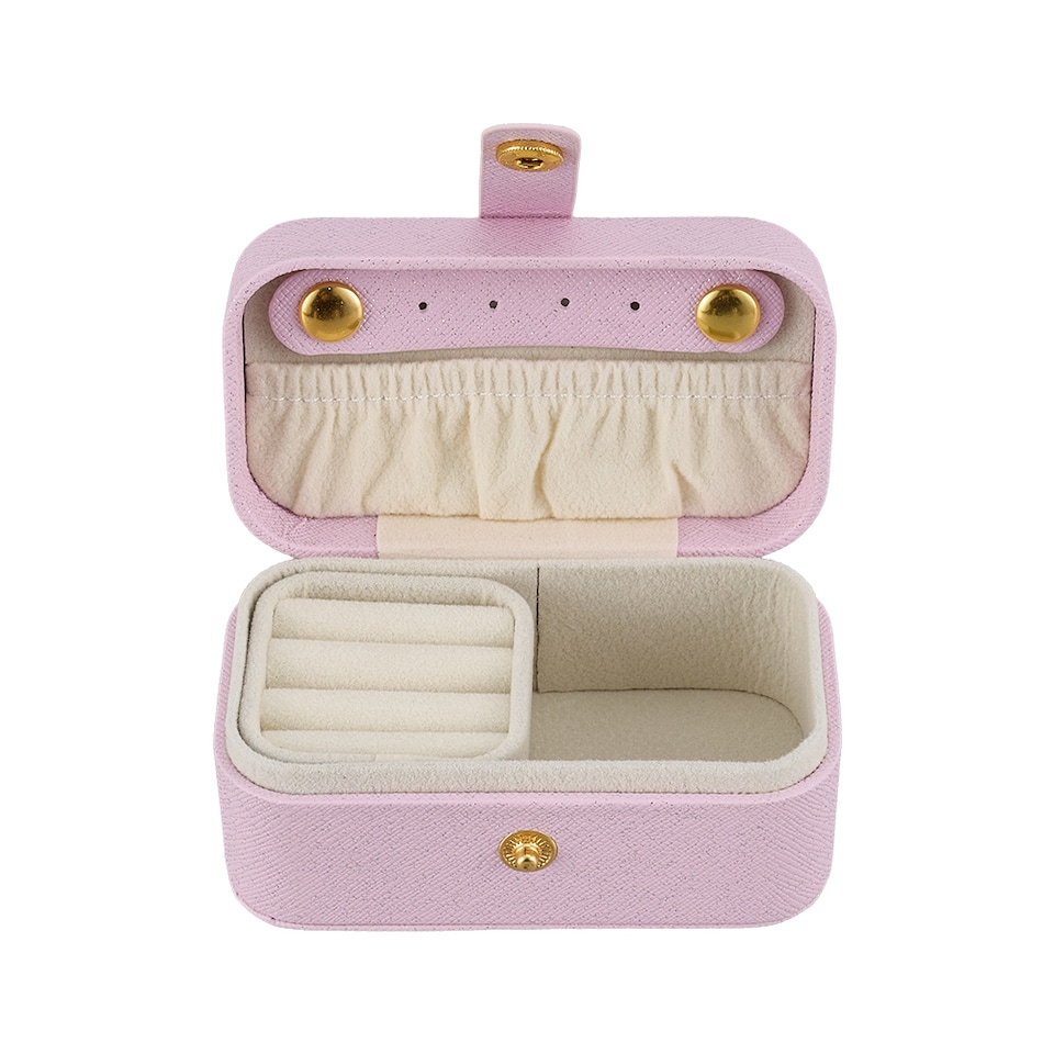 image 1 of Living and Home Portable Mini Jewelry Box Organizer | Pink
