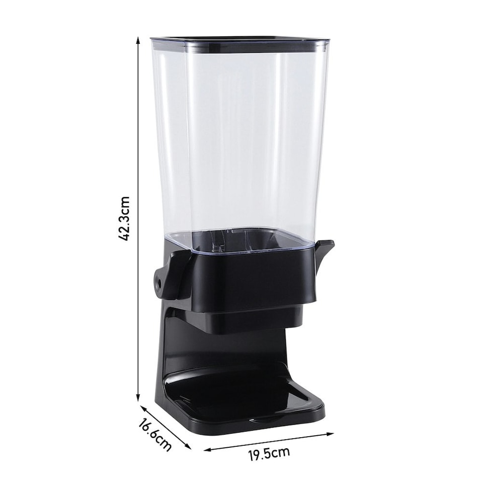 image 1 of Living and Home Cereal and Nut Storage Dispenser, Black