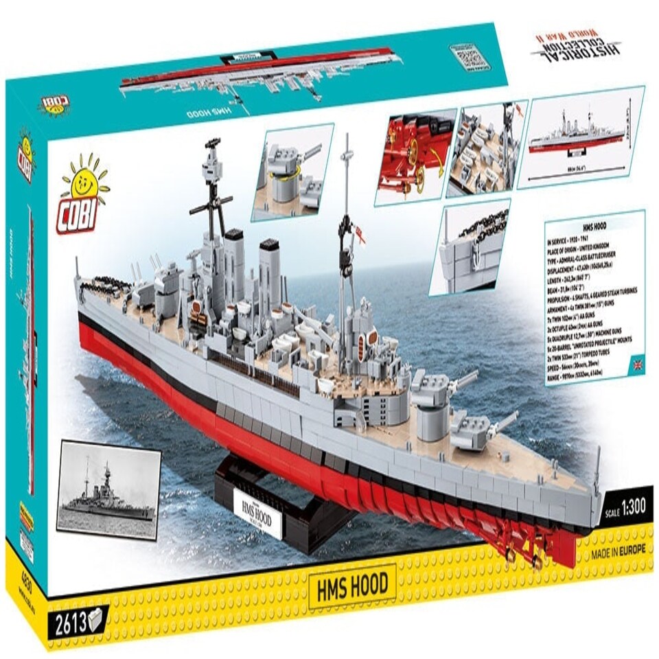 image 1 of HMS HOOD ship brick model - COBI 4830 - 2613 bricks