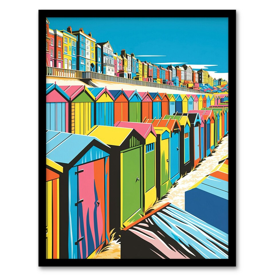 image 1 of Beneath Promenade Life By Beach Bright Black Framed Wall Art Print A4