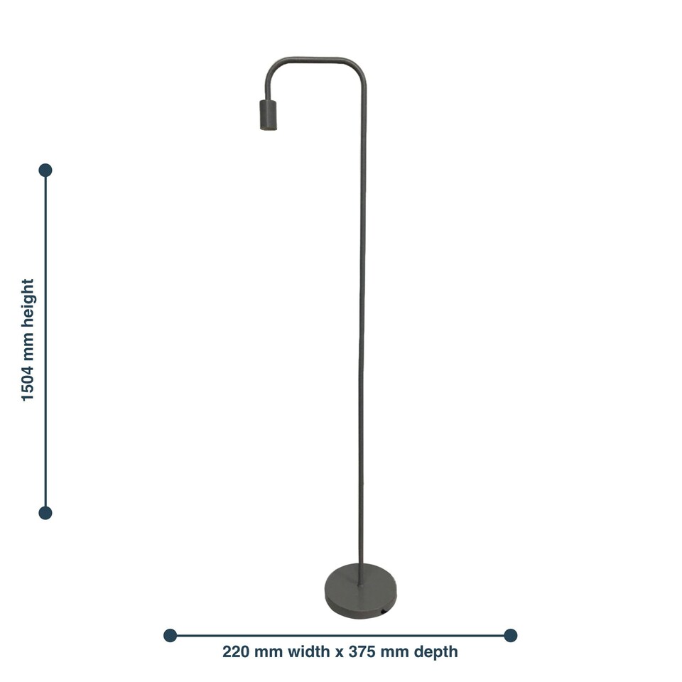 image 1 of Leroy - Grey 151cm Exposed Bulb Floor Lamp Grey