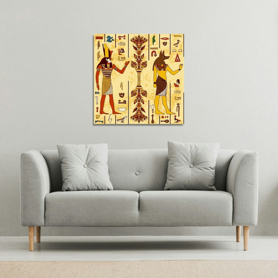 image 1 of Egyptian Drawings (Canvas Print) 77 x 77 x 4cm