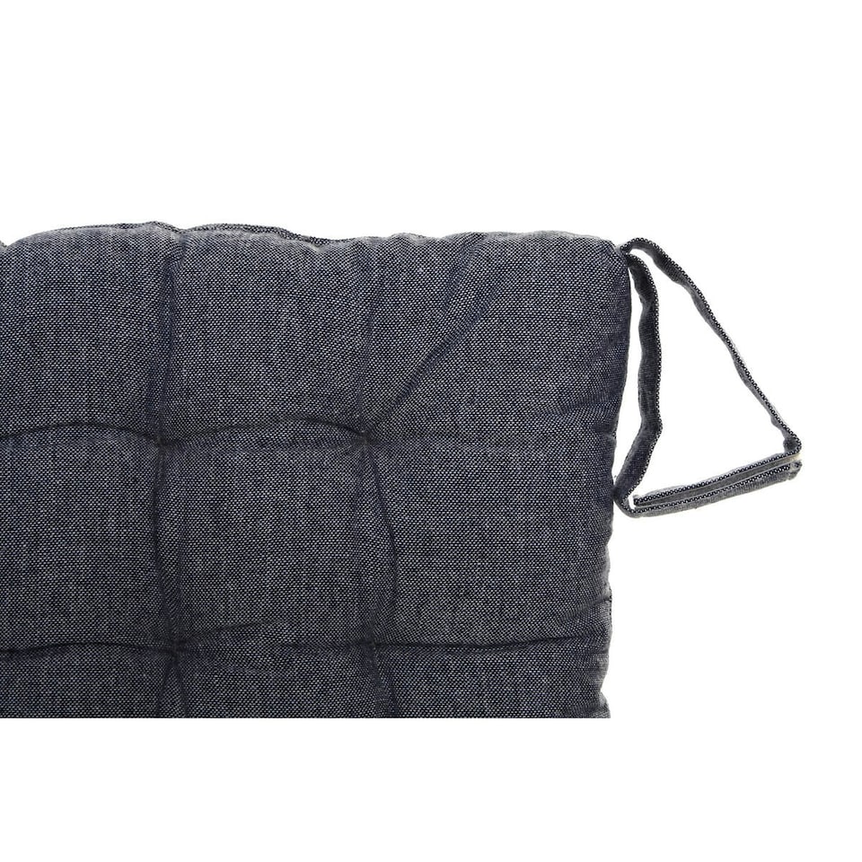 image 1 of Chair cushion DKD Home Decor Beige Blue Polyester Cotton Aluminium Navy Blue Mediterranean (3) (38 x 38 x 6 cm) (3 Units) N/A