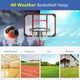 image 9 of COSTWAY Basketball Backborad Hoop Net Set 193-248cm Black | Standard