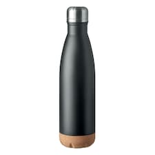 MidOcean Aspen Cork Double Wall 500ml Water Bottle - Black - One Size Black | One Size