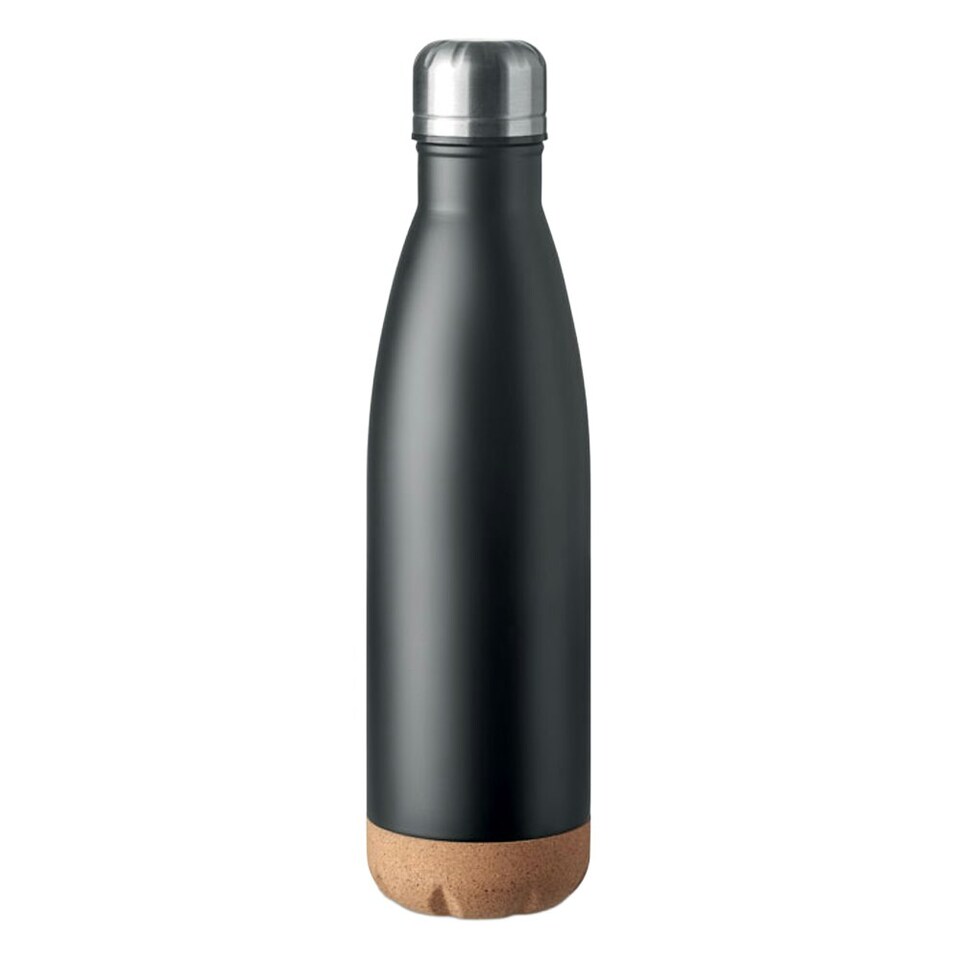image 1 of MidOcean Aspen Cork Double Wall 500ml Water Bottle - Black - One Size Black | One Size