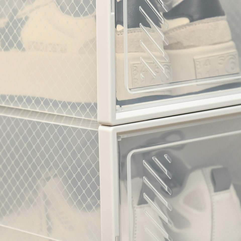 image 1 of HOMCOM 18PCS Stackable Clear Plastic Shoe Storage Box for UK/EU Size 8.5/43