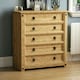 image 2 of Vida Designs Corona 5 Drawer Chest of Drawers Rustic Furniture, Solid Pine Wood