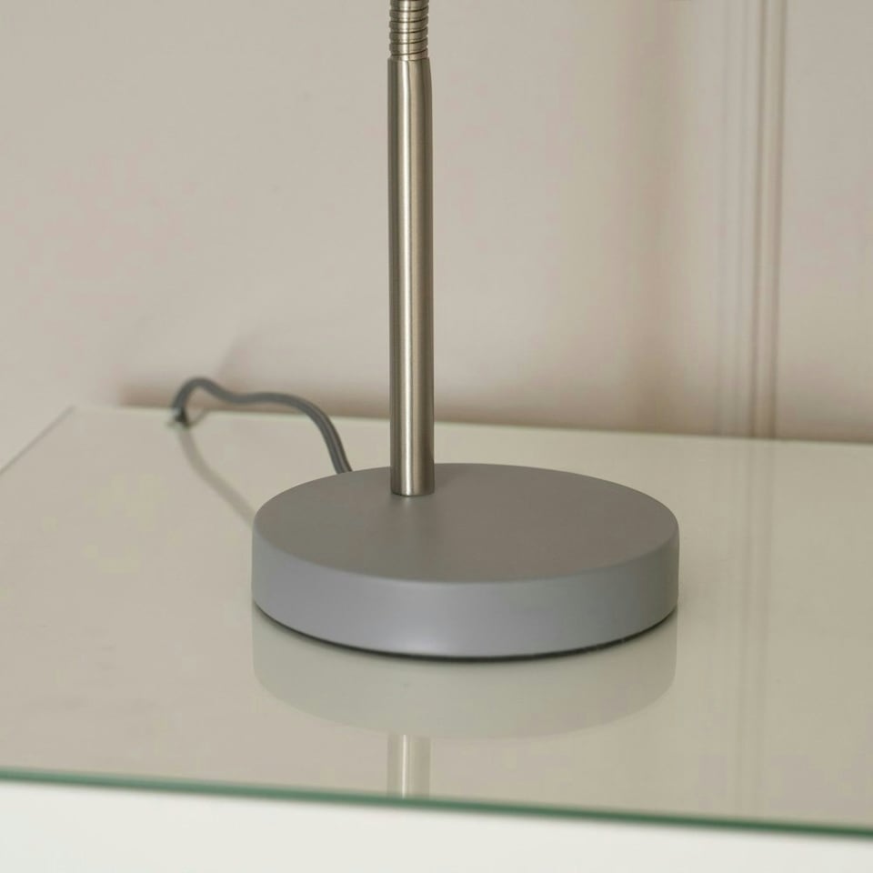 image 1 of ValueLights Keela Grey Adjustable Flexi Neck Desk Table Lamp