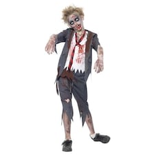 Zombie School Boy Fancy Dress Costume Kids Medium - Age 7-9 | Multi | 7-9 years