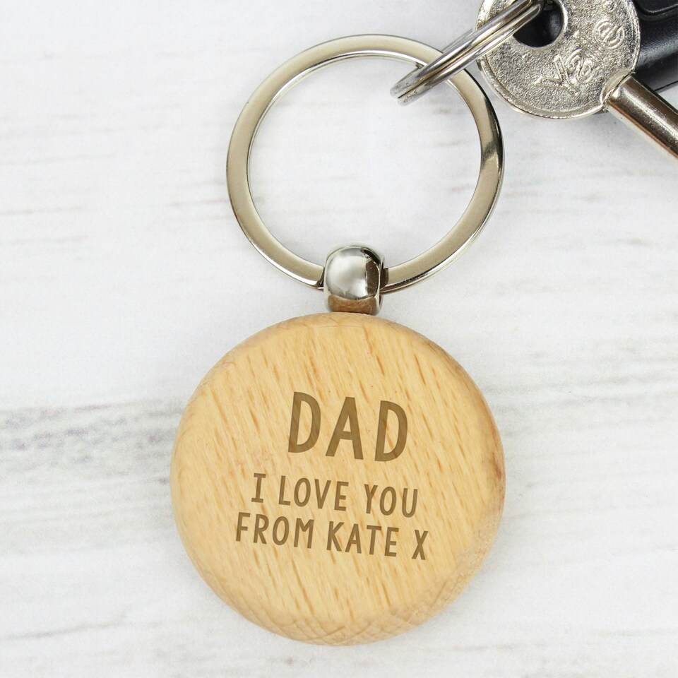 image 1 of Personalised Free Text Wooden Keyring