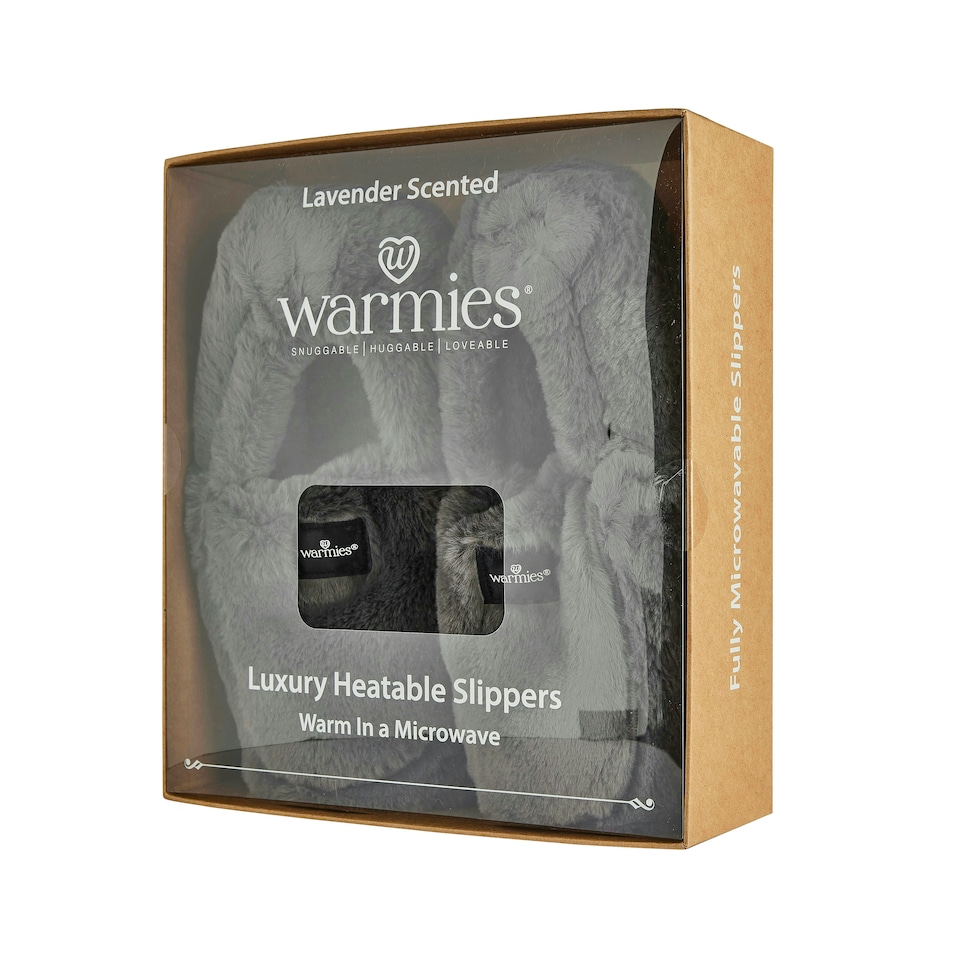 image 1 of Warmies Microwavable Slippers Steel Colour One Size