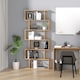 image 2 of HOMCOM 6-Tier Wooden Modern S-Shaped Shelf Storage Unit Home Office Oak Colour