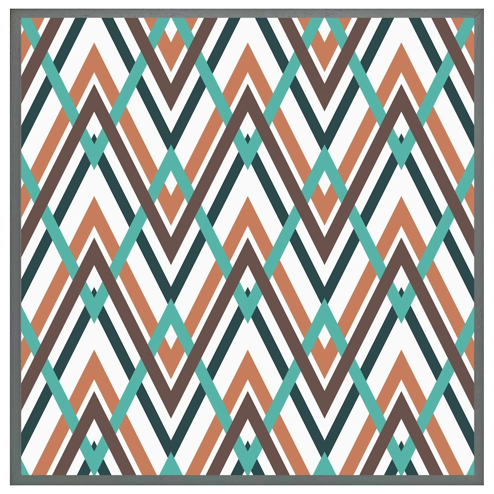 image 1 of Coloured geometric zig zag (Picture Frame) White | XS