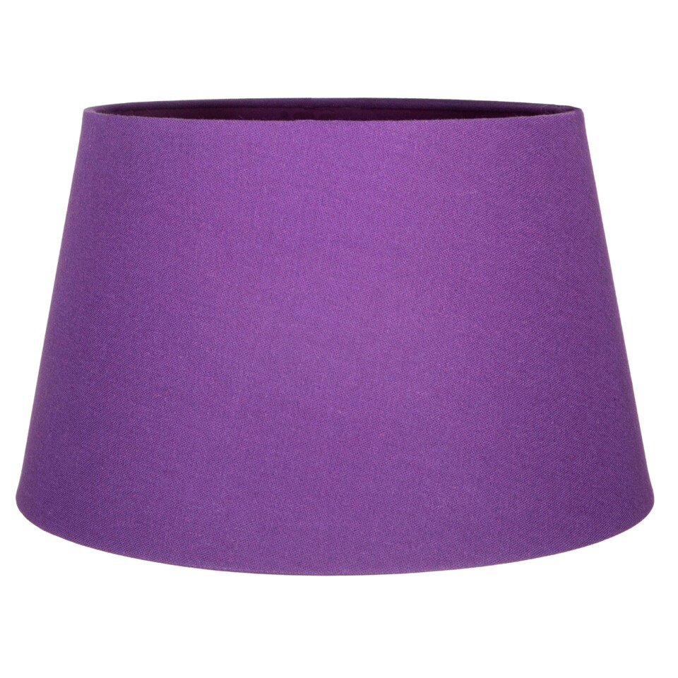 image 1 of Traditional 30cm Purple Linen Fabric Drum Table/Pendant Shade 60w Maximum | Purple | 12"