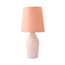 ValueLights Arlo Pair of Rose Pink Ceramic Table Lamps with Pink Shades & Bulbs | Pink