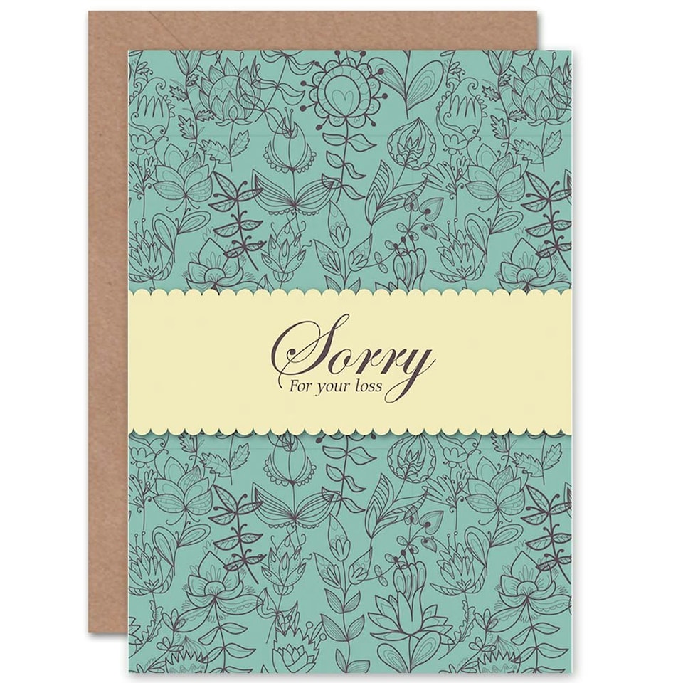image 1 of Bereaved Sorry For Your Loss Floral Pattern Sympathy Card