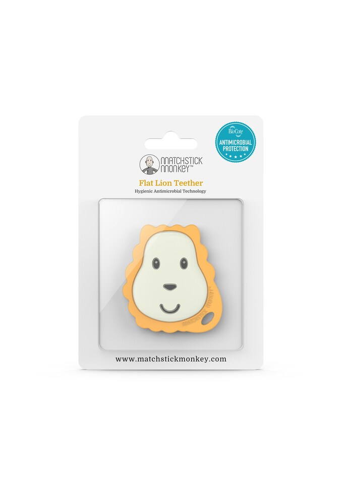image 1 of Matchstick Monkey Flat Face Teether Lion