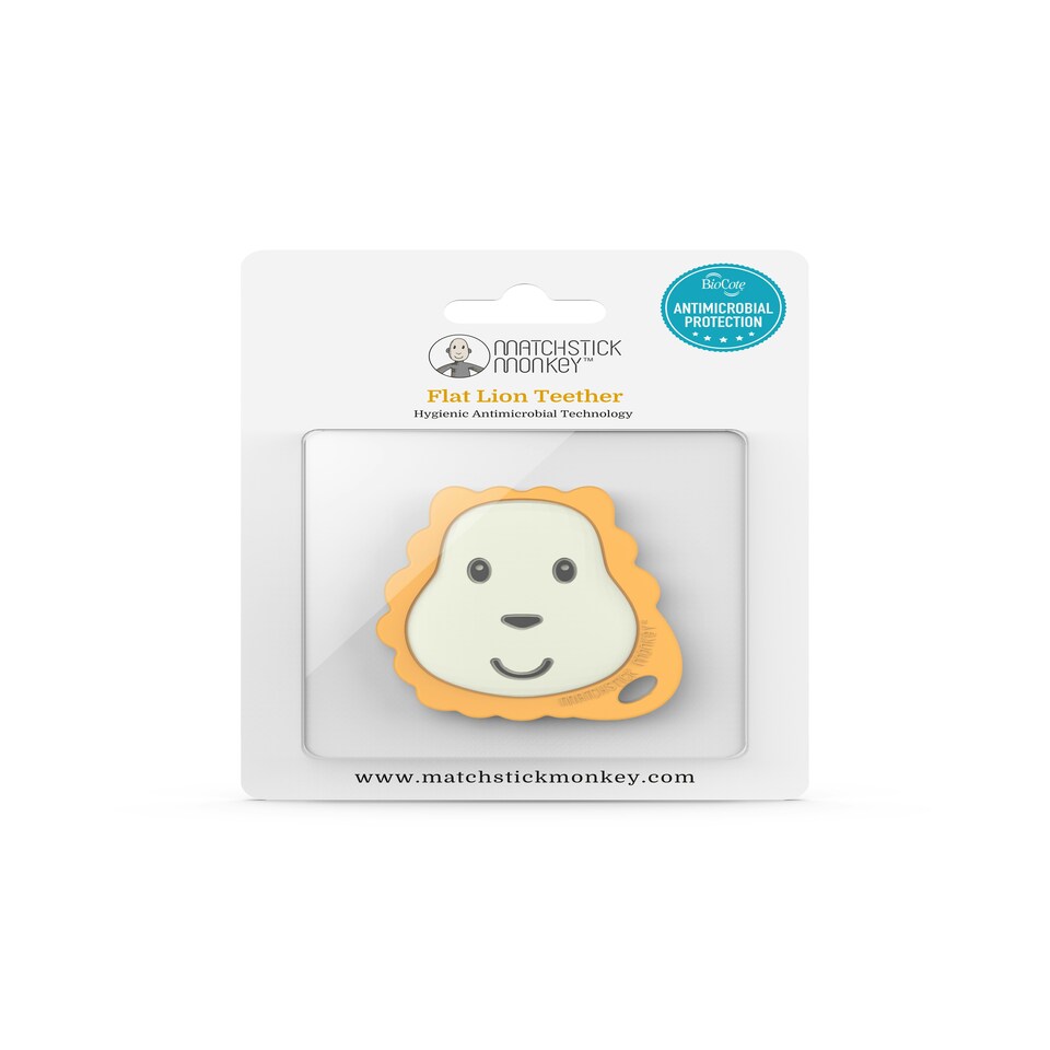 image 1 of Matchstick Monkey Flat Face Teether Lion