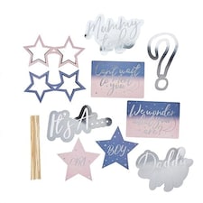 Gender Reveal Photo Booth Props - Pack of 10