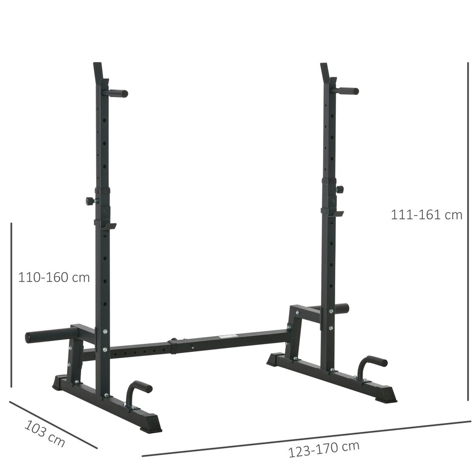 image 1 of HOMCOM Multifunction Barbell Squat Rack Adjustable Height Weight Lifting