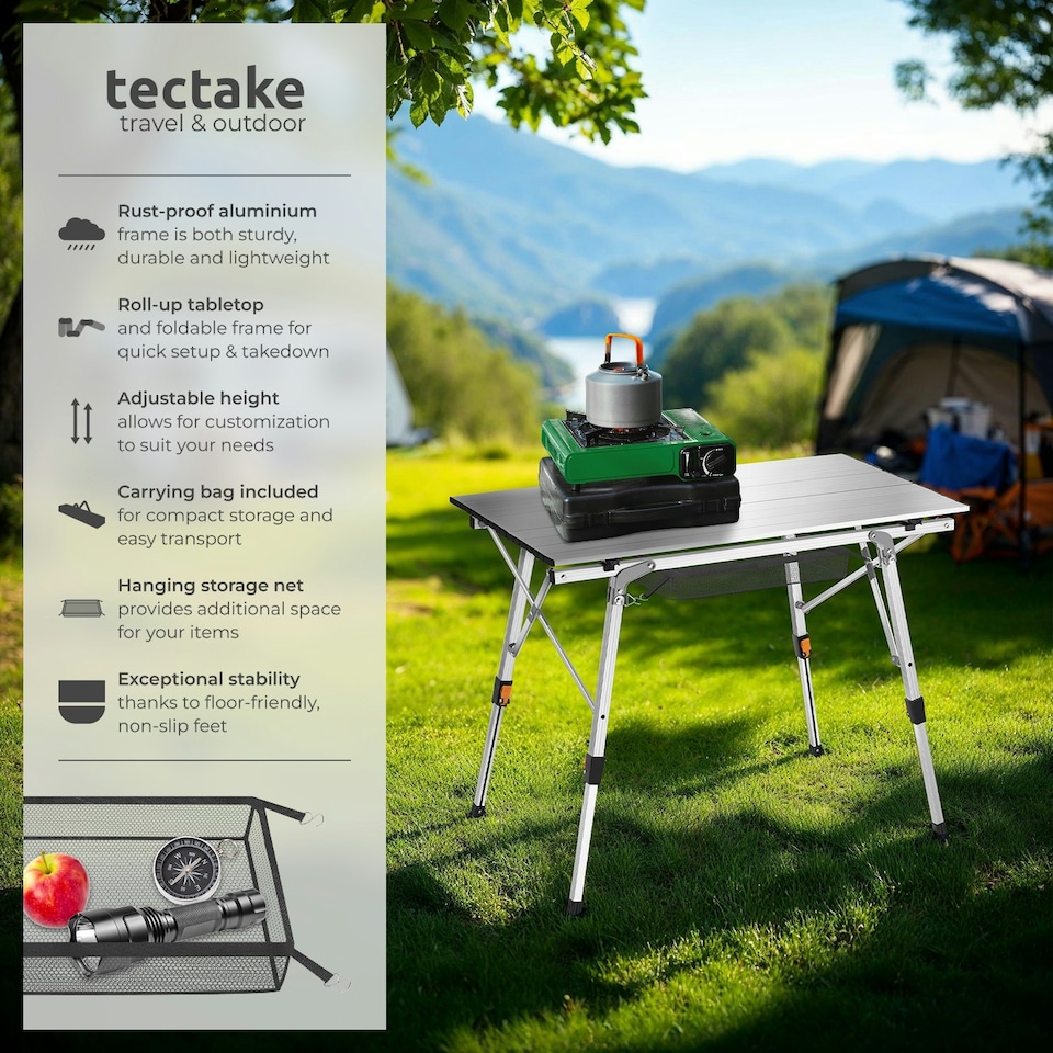 image 1 of Camping Table Tina - foldable, height-adjustable - Black