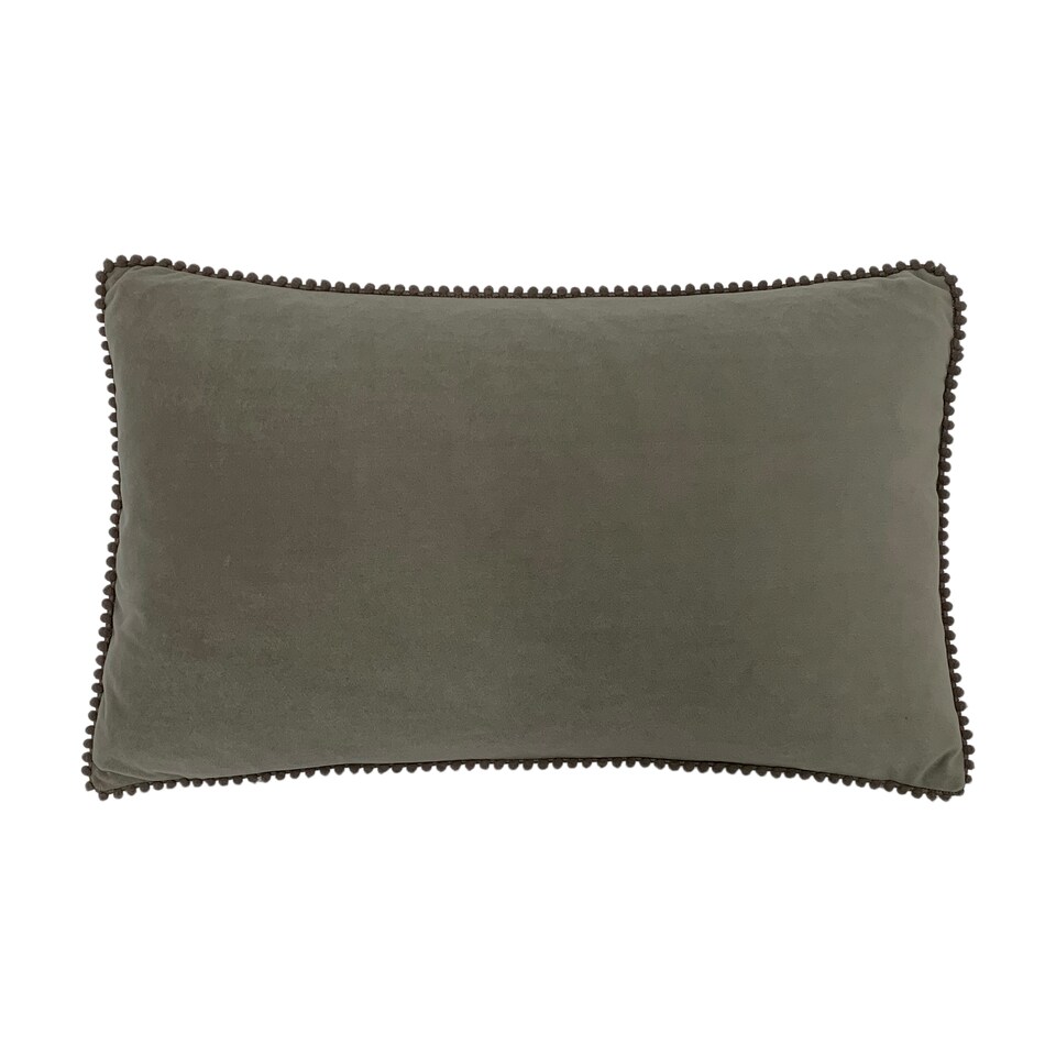 Furn Cosmo Velvet Pom-Pom Cushion, Grey, 30 x 50cm