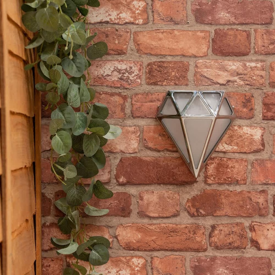 image 1 of ValueLights Diamond Chrome IP44 Rated Bathroom Frosted Integrated LED Wall Light